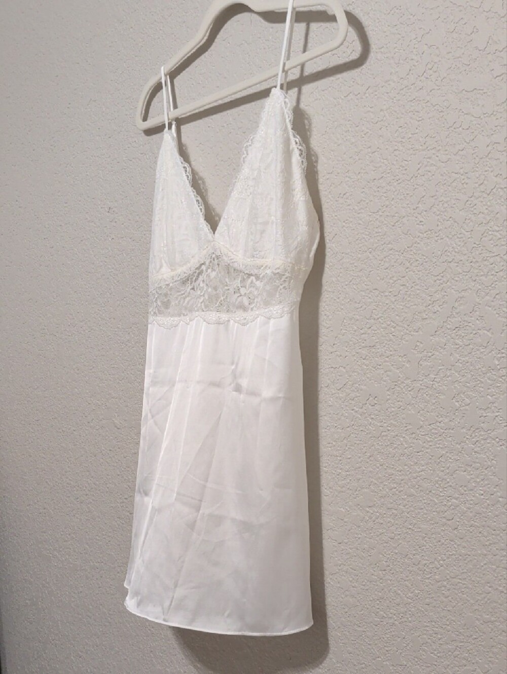 Lulu's Kiss Me Goodnight white lace satin mini low back lingerie slip dress - Picture 7 of 11